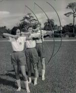 Students practicing archery